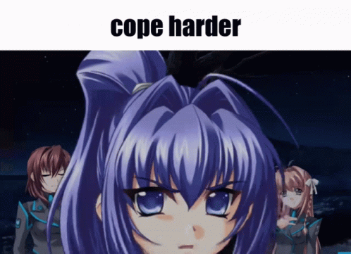 Girl With Cope Harder Text GIF
