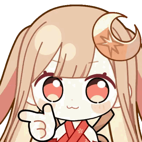 Girl with Crescent Moon Thumbs Up