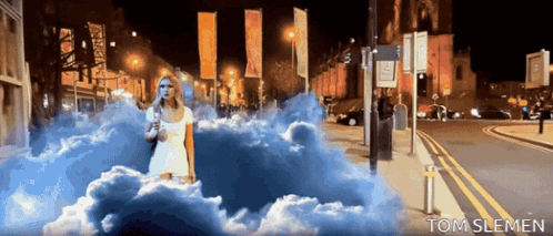 Girl With Cross On Eye And Number 14 Sign GIF
