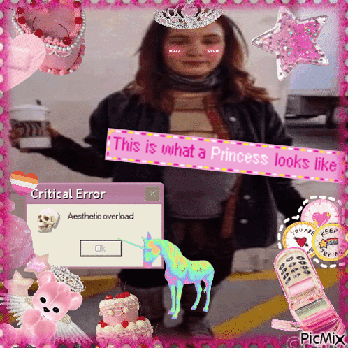 Girl with Crown and Error Message