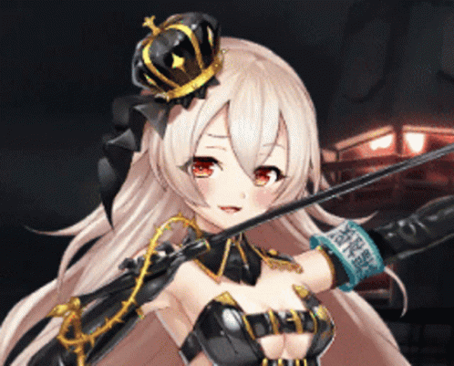 Girl With Crown And Sword GIF