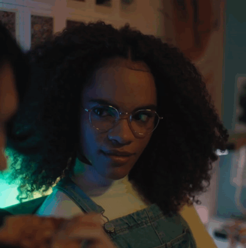 Girl With Curly Hair And Glasses Says I Think That's A Little Bit Dramatic GIF