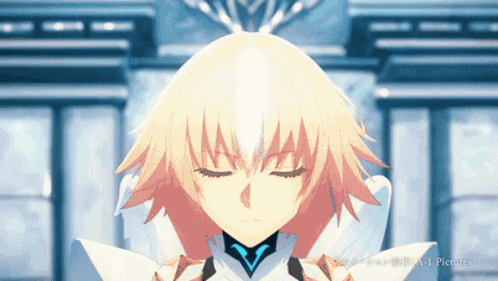 Girl with Eyes Closed in Front of A-1 Pictures