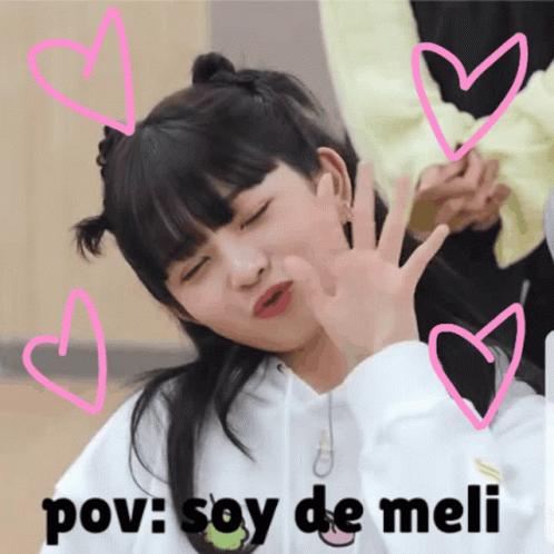 Girl with Eyes Closed Surrounded by Pink Hearts