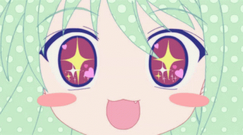 Girl With Eyes Full Of Hearts And Stars GIF