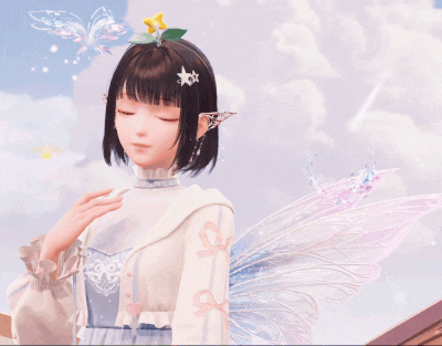 Girl With Fairy Wings And Flower GIF