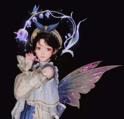Girl With Fairy Wings And Flower Crown GIF