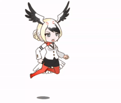 Girl With Feather Feet GIF