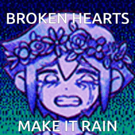 Girl With Flower Crown Crying Broken Hearts Make It Rain GIF