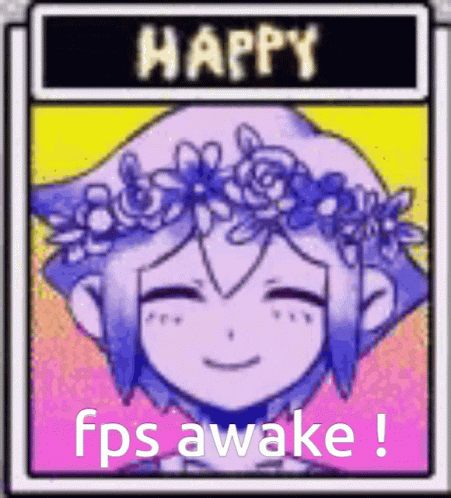 Girl with Flower Crown Saying Happy FPS Awake