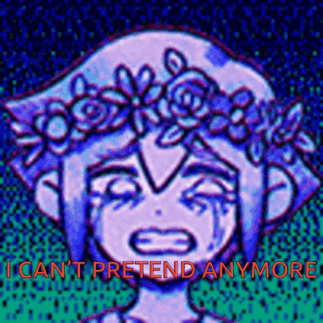 Girl with Flower Crown Saying I Can't Pretend Anymore