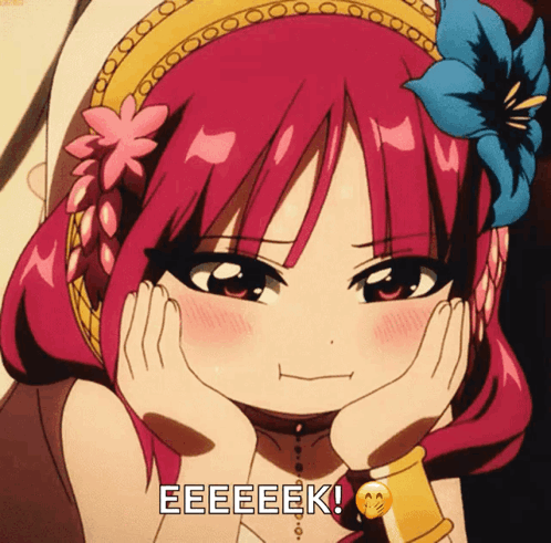 Girl with Flower in Hair Eeeek