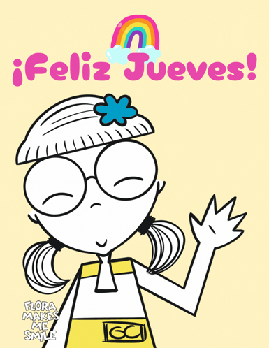 Girl With Flower on Head Feliz Jueves