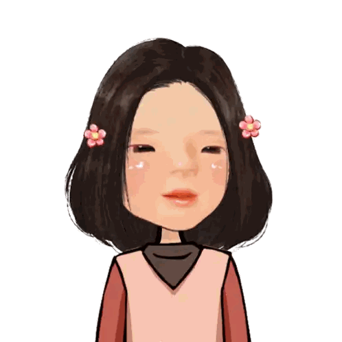 Girl with Flowers Making Funny Face