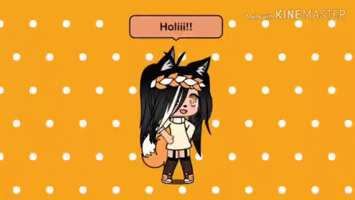 Girl With Fox Tail in Front of Polka Dot Background Saying Soy Nueva En Este Ca nal