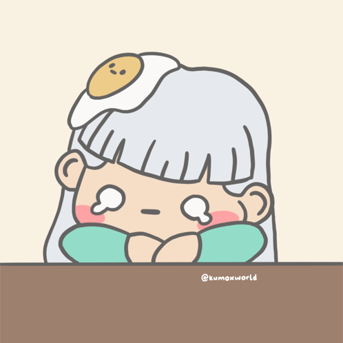 Girl With Fried Egg on Head Kumaxworld