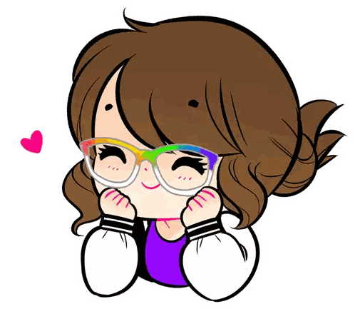 Girl With Glasses and Pink Heart Background