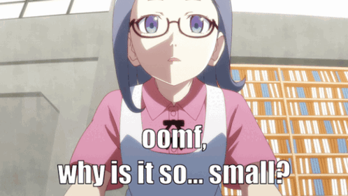 Girl with Glasses and Pink Shirt Says Oomf Why Is It Small