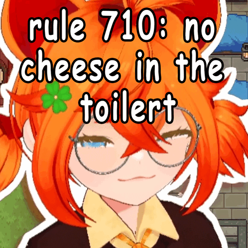 Girl With Glasses Rule 710 No Cheese Toilet GIF