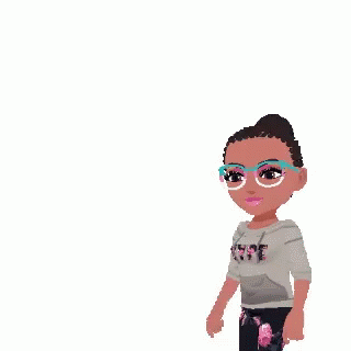 Girl With Glasses Running Front Of Yus Ssss Letters GIF