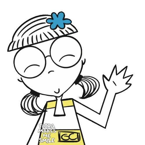 Girl with Glasses Saying Bye Bye