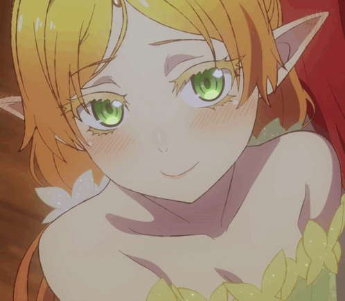 Girl with Green Eyes and Yellow Hair Smiling
