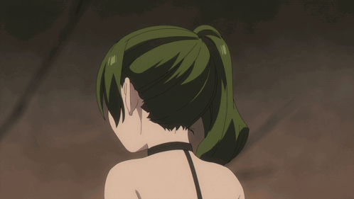 Girl with Green Hair and Black Choker