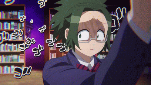 Girl with Green Hair and Glasses Surprised