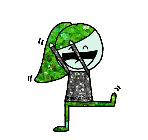 Girl with Green Hair and Madebymina Shirt