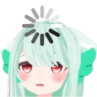 Girl with Green Hair and Red Eyes Loading