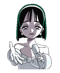 Girl with Green Hair Holding Spoon
