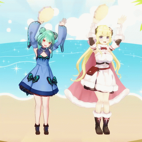 Girl With Green Hair Next to Blonde Girl