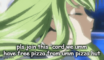 Girl with Green Hair Promoting Free Pizza