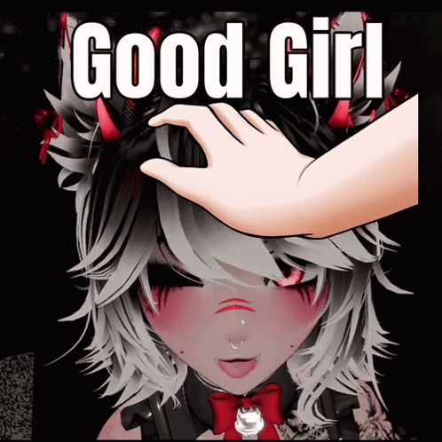 Girl with Hand on Head Saying Good Girl
