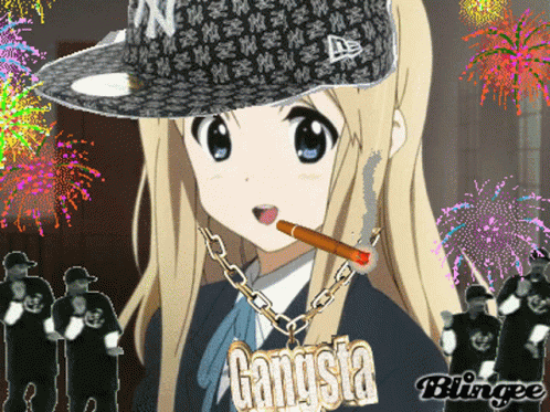 Girl With Hat And Gangsta Necklace GIF