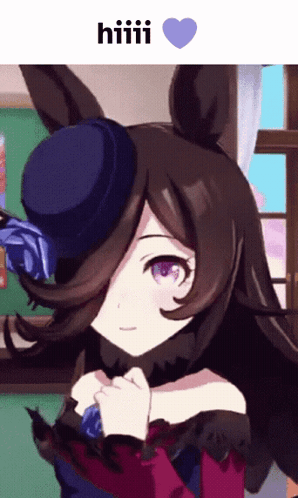 Girl With Hat and Heart Saying Hiiii
