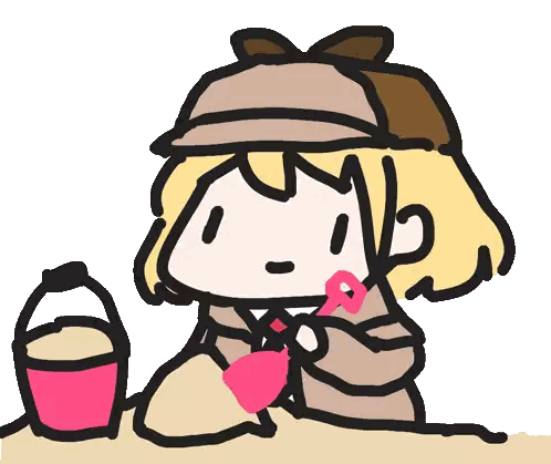 Girl with Hat Holding Shovel and Bucket