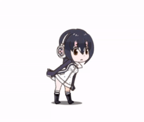 Girl with Headphones and Two Hearts