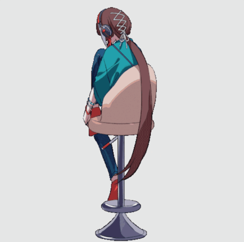 Girl With Headphones Looking at Phone