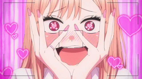 Girl With Heart Eyes and Heart Hands