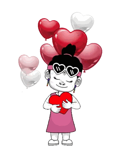 Girl With Heart Sunglasses Holding Red Heart