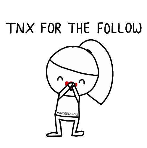 Girl with Hearts and Tnx for Follow