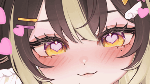 Girl With Hearts Around Eyes