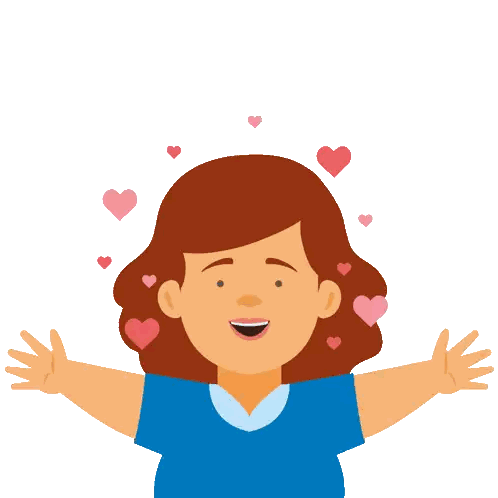 Girl with Hearts Around Head