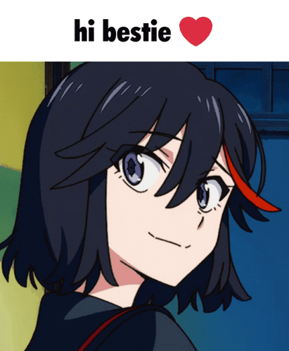 Girl With Hi Bestie Text GIF