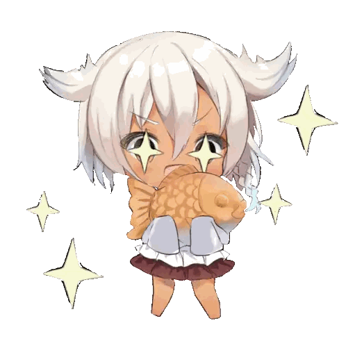 Girl With Horns Holding Fish Waffle
