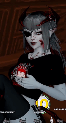 Girl with Horns Holding Heart