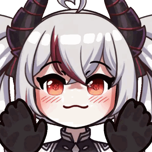 Girl with Horns Making a Face