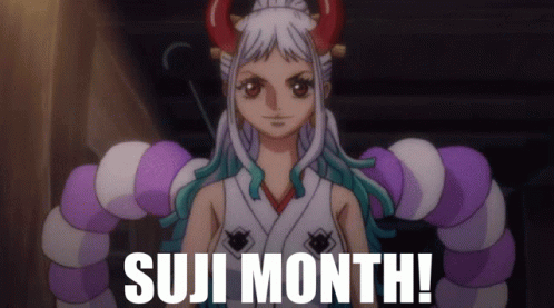 Girl With Horns Saying Suji Month GIF