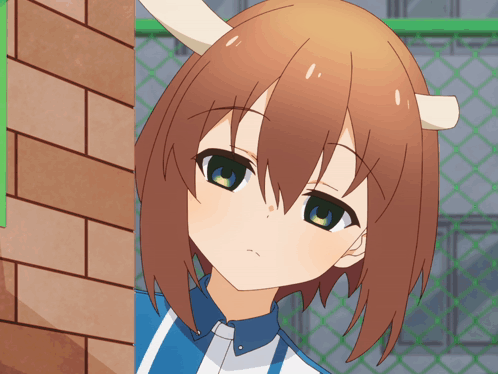 Girl With Horns Standing by Wall